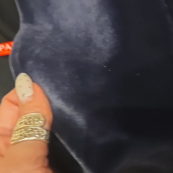 SPANX Deep Blue Velvet Leggings - Picture 3 of 8